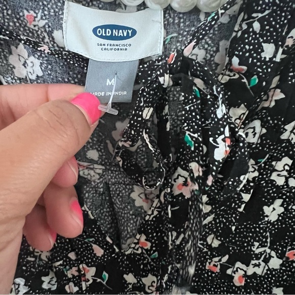 Old Navy Pleated Bust Floral Print Long Sleeve Tunic Dress | Size Medium | - Picture 5 of 6